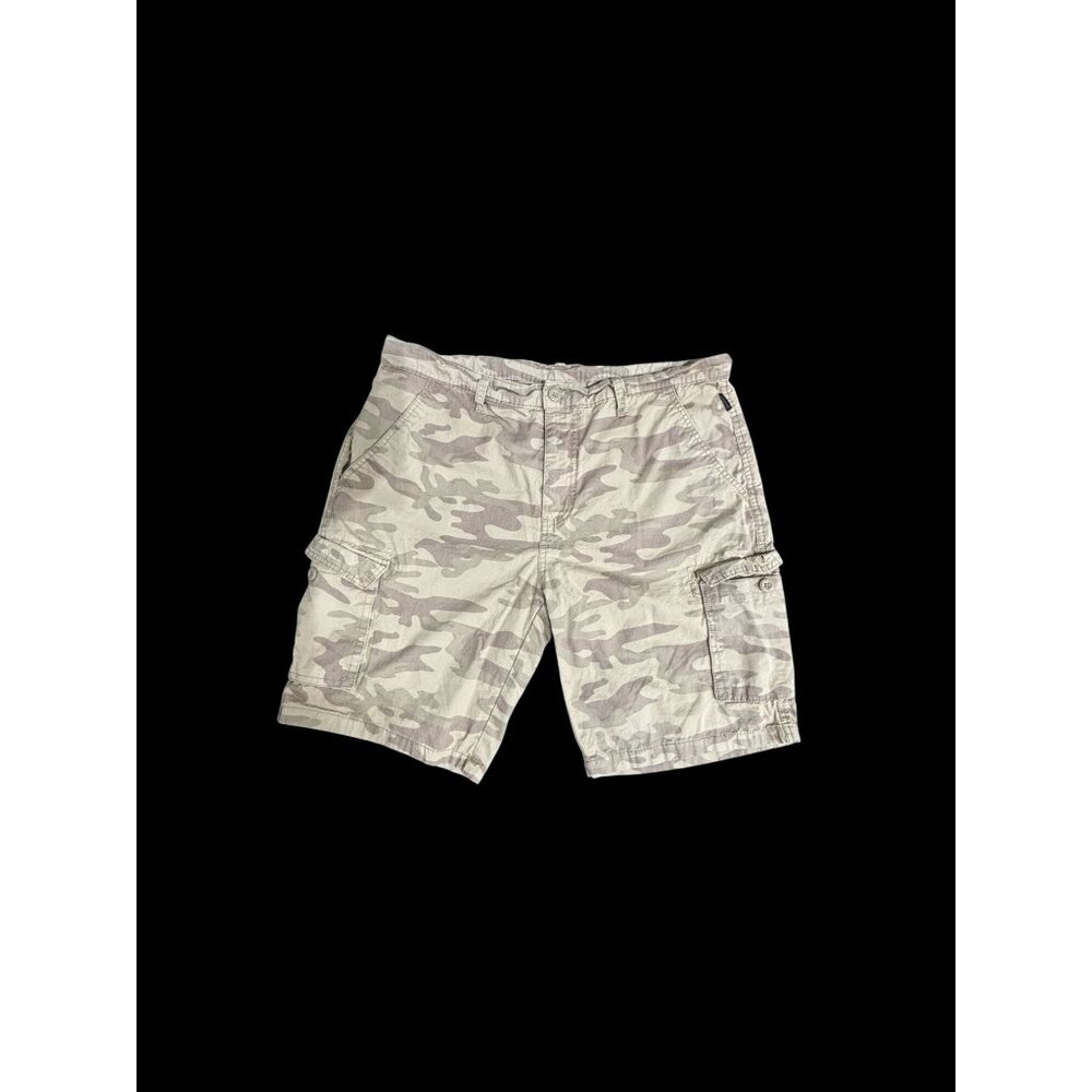 Ring Of Fire Mens Camo Cargo Shorts Size 36 Beige 100% Cotton Casual Outdoor